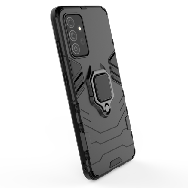 Ring Armor Case Kickstand Tough Rugged Cover for Samsung Galaxy A72 4G black 3
