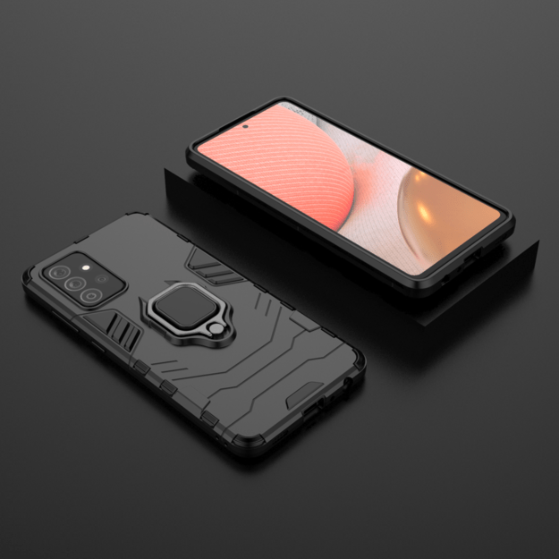Ring Armor Case Kickstand Tough Rugged Cover for Samsung Galaxy A72 4G black 7