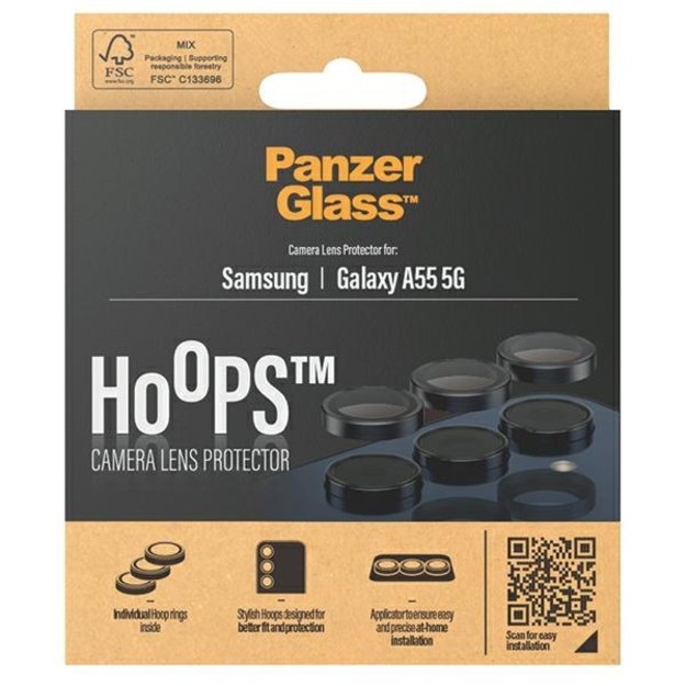 PanzerGlass Hoops Camera Protection for Samsung Galaxy A55 5G - with Black Frame 3