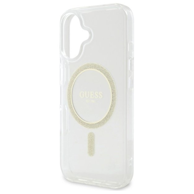 Guess GUHMP16MHFGERET iPhone 16 Plus 6.7&quot  transparent hardcase IML Glitter Circle MagSafe 5