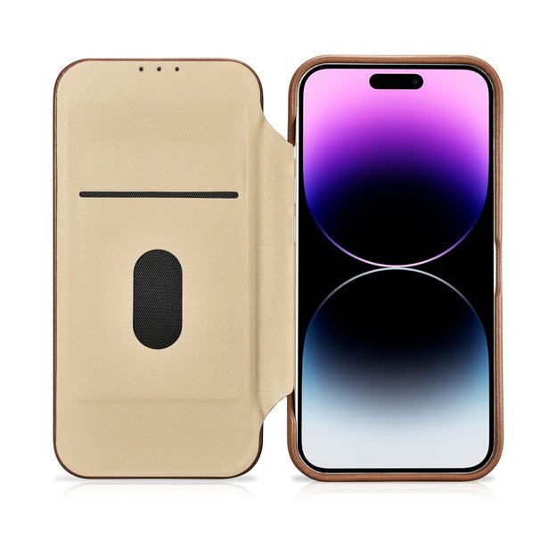 iCarer CE Premium Leather Folio Case iPhone 14 Pro Magnetic Flip Leather Folio Case MagSafe brown (WMI14220714-BN) 18
