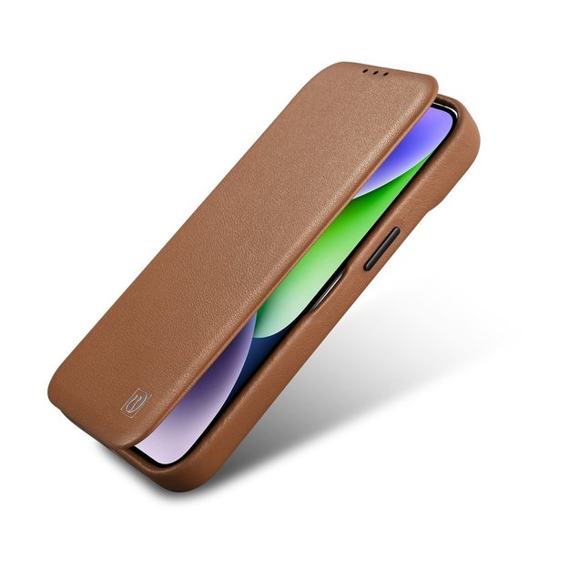 iCarer CE Premium Leather Folio Case iPhone 14 Pro Magnetic Flip Leather Folio Case MagSafe brown (WMI14220714-BN) 10