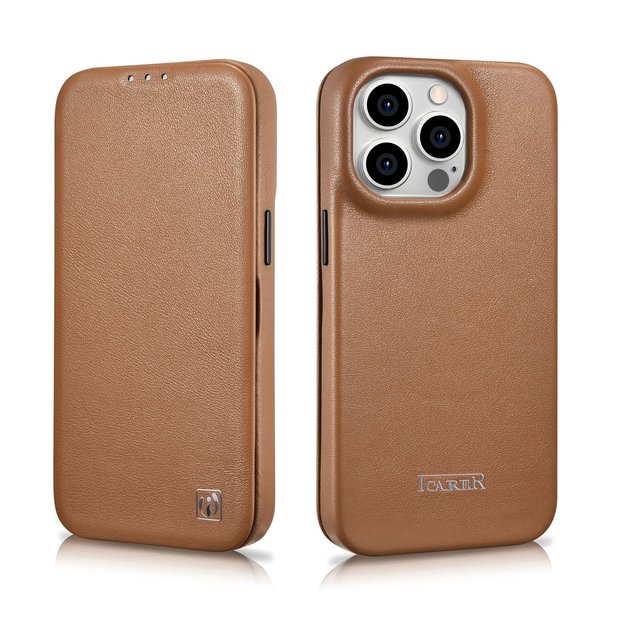 iCarer CE Premium Leather Folio Case iPhone 14 Pro Magnetic Flip Leather Folio Case MagSafe brown (WMI14220714-BN) 27