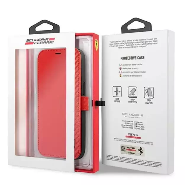 Ferrari FESAXFLBKP13SRE iPhone 13 mini 5.4&quot  red/red book On Track Carbon Stripe 12