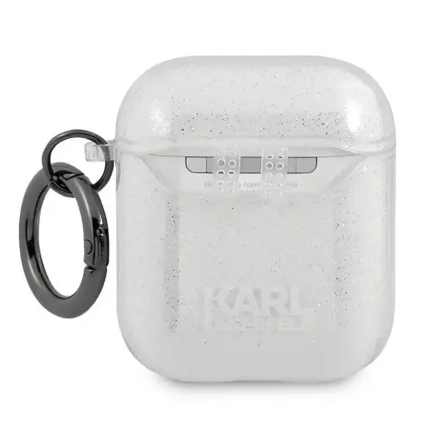 Karl Lagerfeld KLA2UKHGS AirPods cover srebrny/silver Glitter Karl`s Head 3