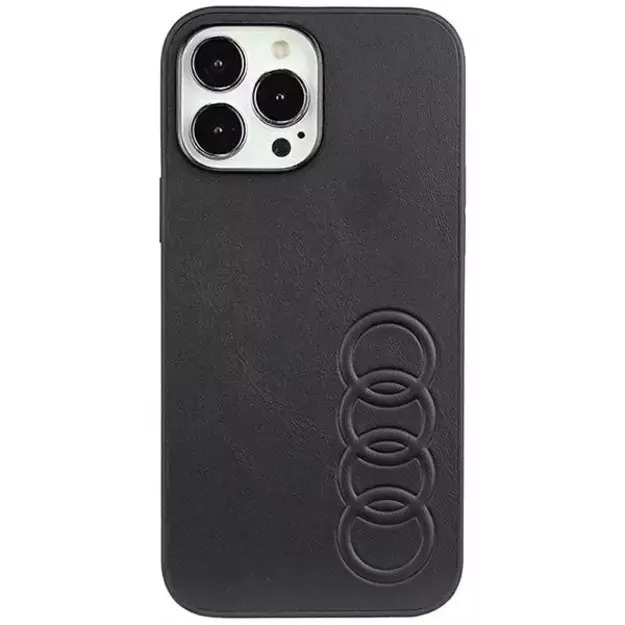 Audi Synthetic Leather iPhone 13 Pro Max 6.7&quot  black/black hardcase AU-TPUPPCIP13PM-TT/D1-BK