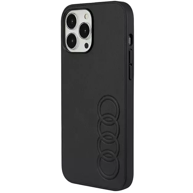 Audi Synthetic Leather iPhone 13 Pro Max 6.7&quot  black/black hardcase AU-TPUPPCIP13PM-TT/D1-BK 6