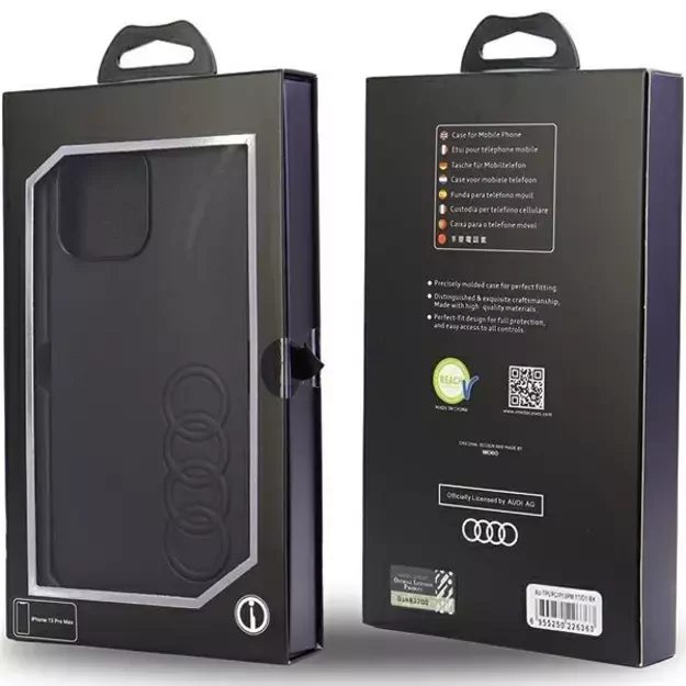 Audi Synthetic Leather iPhone 13 Pro Max 6.7&quot  black/black hardcase AU-TPUPPCIP13PM-TT/D1-BK 8