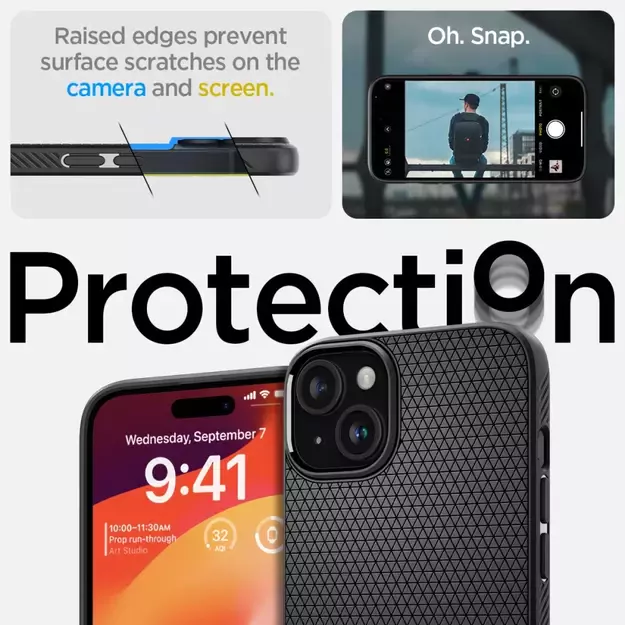 Spigen Liquid Air iPhone 15 Case - Matte Black 12