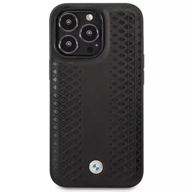BMW Leather Diamond Pattern case for iPhone 14 Pro - black 14