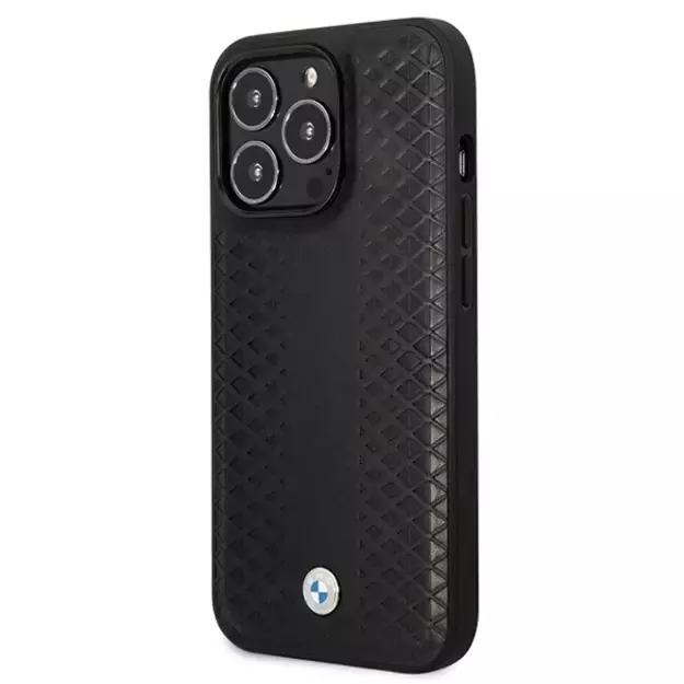 BMW Leather Diamond Pattern case for iPhone 14 Pro - black 1