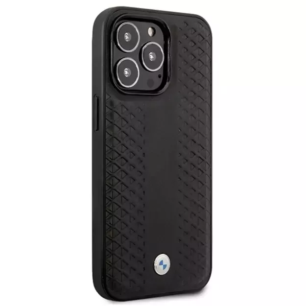 BMW Leather Diamond Pattern case for iPhone 14 Pro - black 2