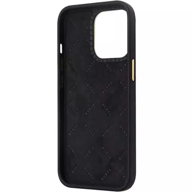 Guess GUHCP13LM4DGPK case for iPhone 13 Pro / 13 - black Silicone Logo Strass 4G 13