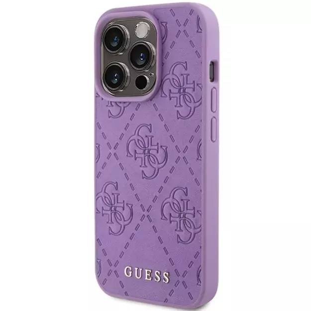 Guess Leather 4G Stamped case for iPhone 15 Pro - purple 1