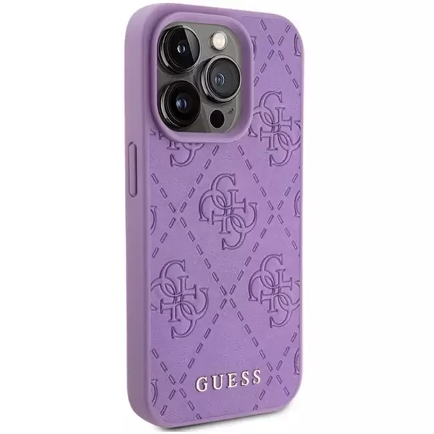 Guess Leather 4G Stamped case for iPhone 15 Pro - purple 3