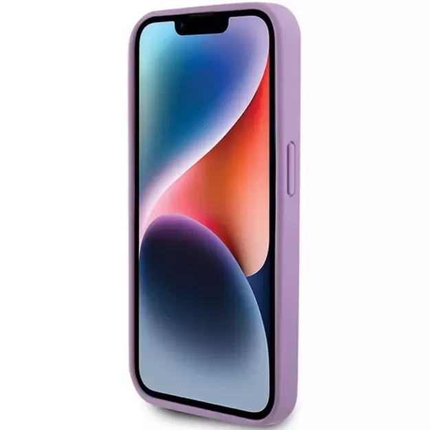 Guess Leather 4G Stamped case for iPhone 15 Pro - purple 4