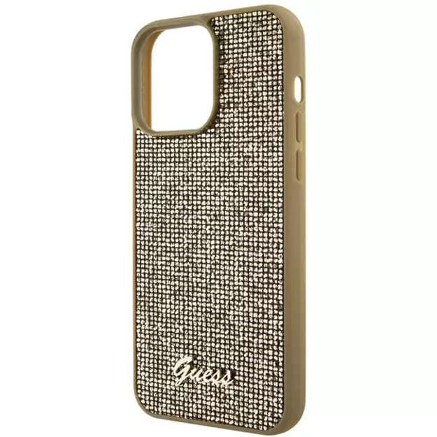 Guess Disco Metal Script case for iPhone 15 Pro Max - gold 2