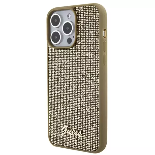 Guess Disco Metal Script case for iPhone 15 Pro Max - gold 12