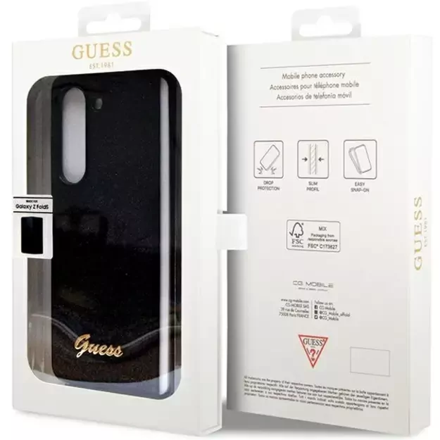 Guess Glitter Script case for Samsung Galaxy Z Fold 5 - black 6