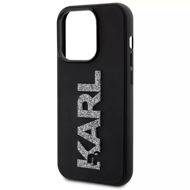 Karl Lagerfeld 3D Rubber Glitter Logo case for iPhone 15 Pro Max - black 5