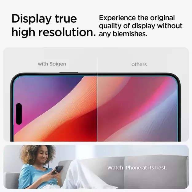 Spigen Glas.tR EZ Fit Tempered Glass for iPhone 15 / 16 10