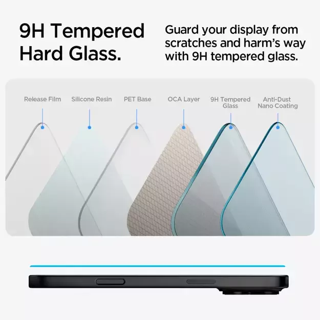 Spigen Glas.tR EZ Fit Tempered Glass for iPhone 15 / 16 9