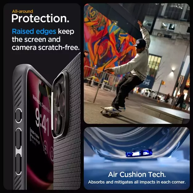 Spigen Liquid Air iPhone 15 Pro Case - Matte Black 12