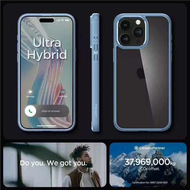 Spigen Ultra Hybrid iPhone 15 Pro Max Case - Light Blue 16