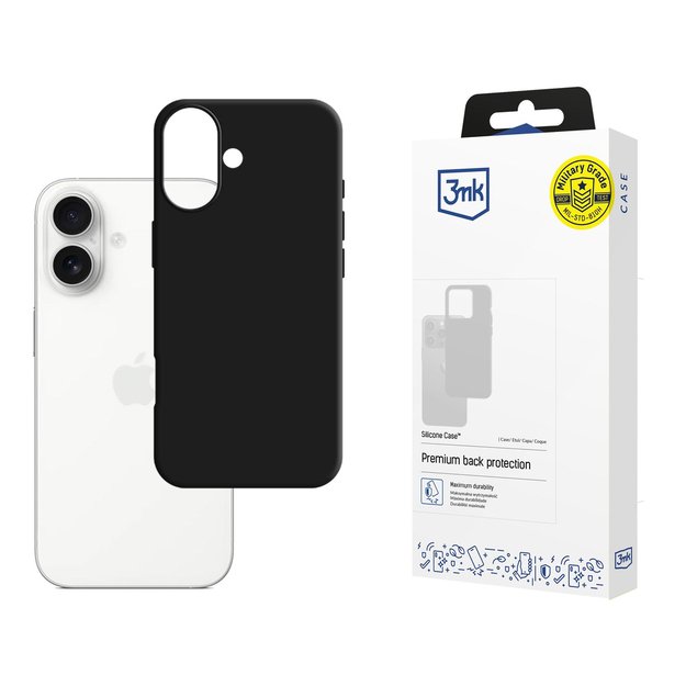 3mk Silicone Case for iPhone 17 - Black