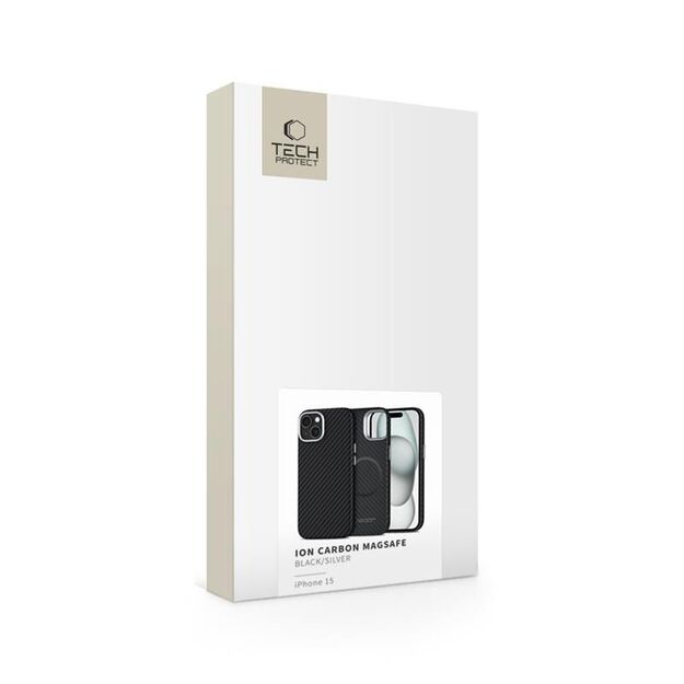 Tech-Protect Ion Carbon MagSafe Case for iPhone 15 - Black 5