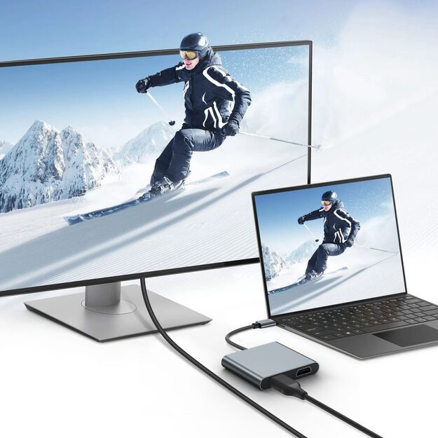 Tech-Protect HB08 4in1 USB-C + USB2.0 + 2 x HDMI 4K 60HZ adapter - gray 4