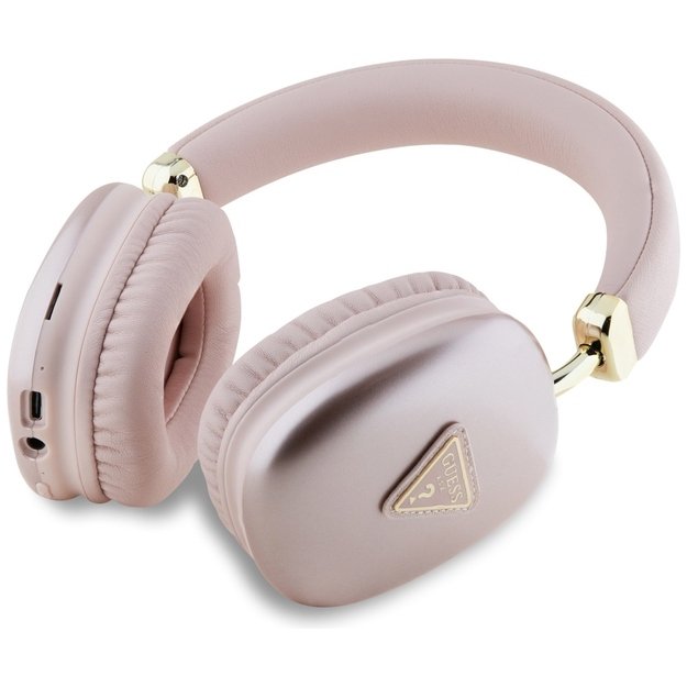 Guess Metallic Triangle Logo Over-Ear Headphones - Pink 1