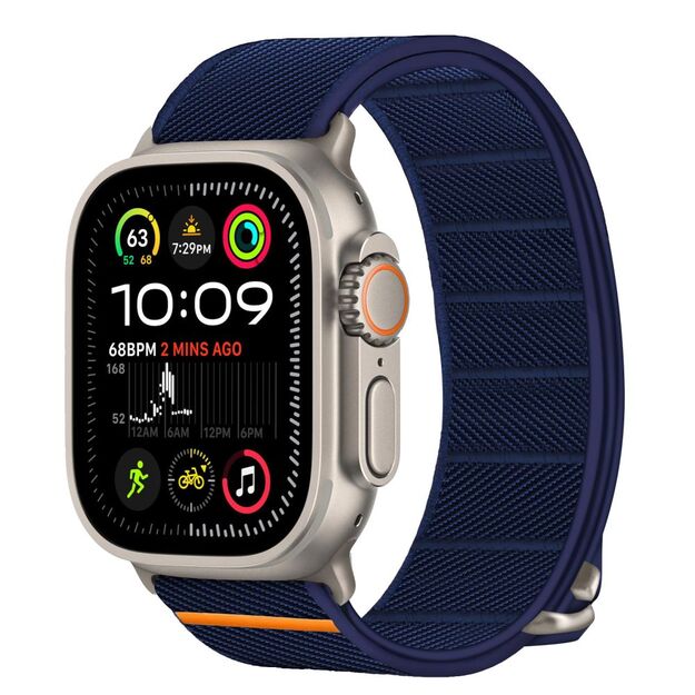 Tech-Protect Nylon Slip Strap for Apple Watch 44 / 45 / 46 / 49 mm - Navy Blue 3