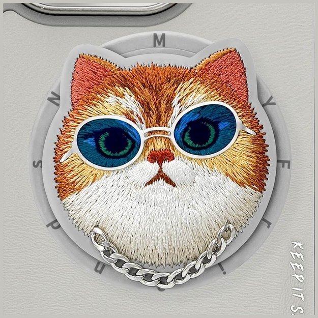 Nimmy Glasses Cool Cat MagSafe Case for iPhone 16 Pro Max - Gray 7