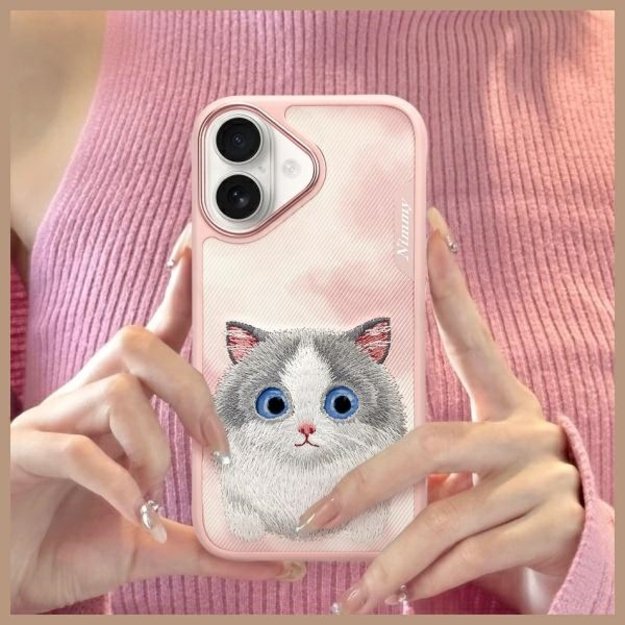 Nimmy Big Eyed Pet 2.0 Cat Case for iPhone 16 - Pink 10