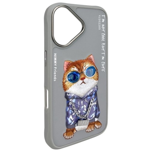 Nimmy Glasses Cool Cat iPhone 16 Case - Gray 3