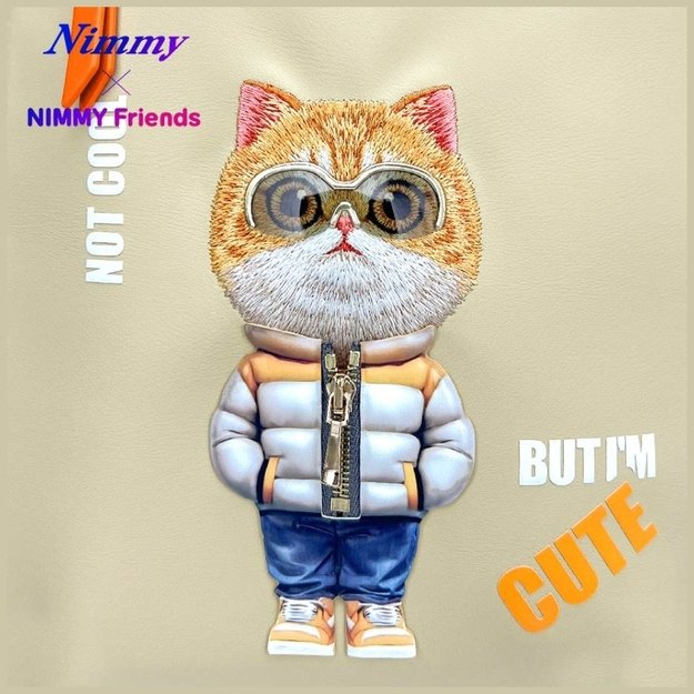 Nimmy Cool&amp Cute 2.0 Cat Laptop Backpack - Beige 5