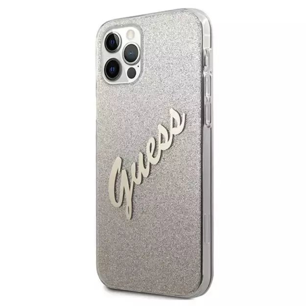 Guess GUHCP12LPCUGLSGO iPhone 12 Pro Max 6.7&quot  gold/gold hardcase Glitter Gradient Script 8
