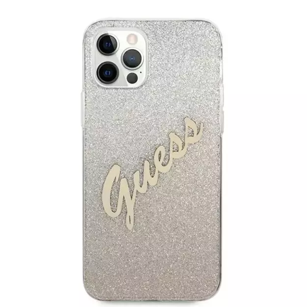 Guess GUHCP12LPCUGLSGO iPhone 12 Pro Max 6.7&quot  gold/gold hardcase Glitter Gradient Script 9