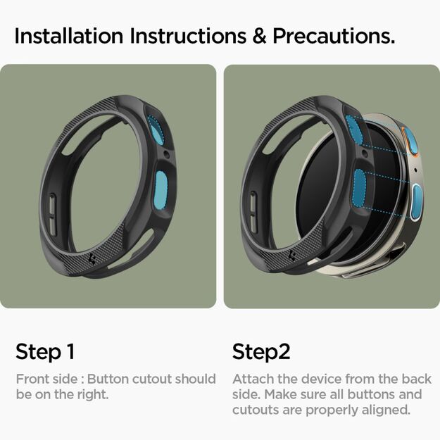 Spigen Liquid Air Case for Samsung Galaxy Watch 8 44mm - Matte Black 12