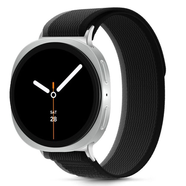 Tech-Protect Nylon Stripe Strap for Samsung Galaxy Watch 40/44/46 mm - Black and Orange 1