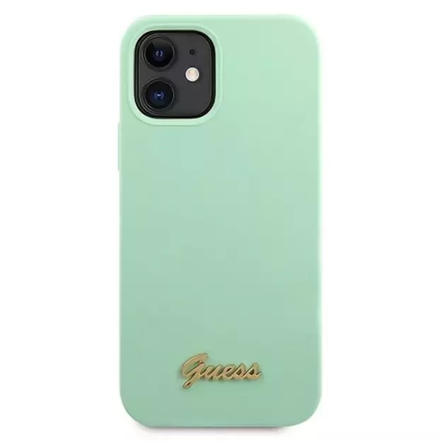 Guess GUHCP12SLSLMGGN iPhone 12 mini 5.4&quot  green/green hardcase Metal Logo Script 9