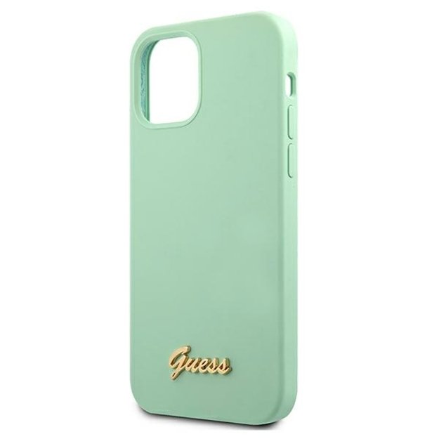 Guess GUHCP12SLSLMGGN iPhone 12 mini 5.4&quot  green/green hardcase Metal Logo Script 5
