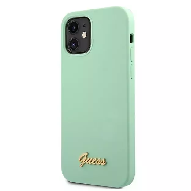 Guess GUHCP12SLSLMGGN iPhone 12 mini 5.4&quot  green/green hardcase Metal Logo Script 8
