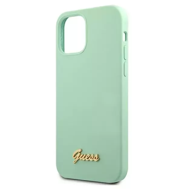 Guess GUHCP12SLSLMGGN iPhone 12 mini 5.4&quot  green/green hardcase Metal Logo Script 12