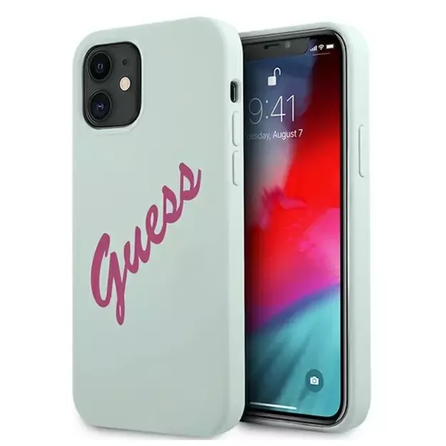 Guess GUHCP12SLSVSBF iPhone 12 mini 5.4&quot  blue fuchsia/blue fuschia hardcase Silicone Vintage