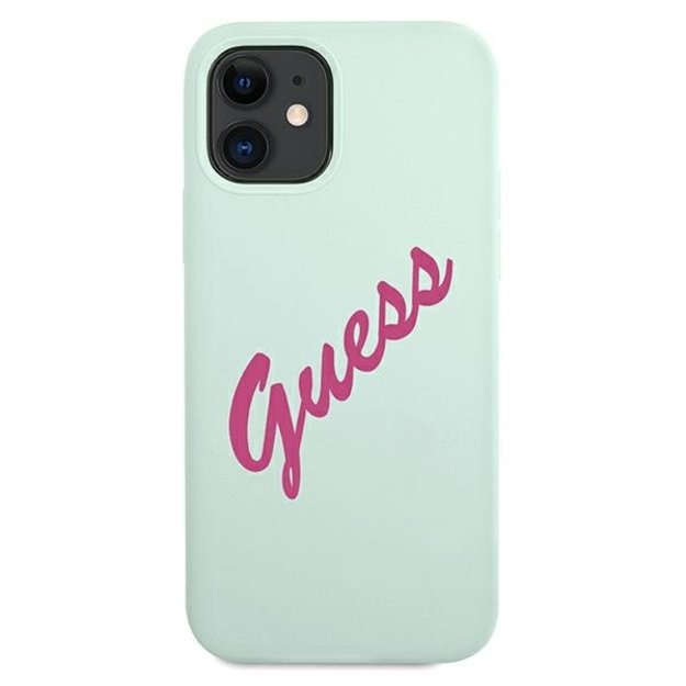 Guess GUHCP12SLSVSBF iPhone 12 mini 5.4&quot  blue fuchsia/blue fuschia hardcase Silicone Vintage 2