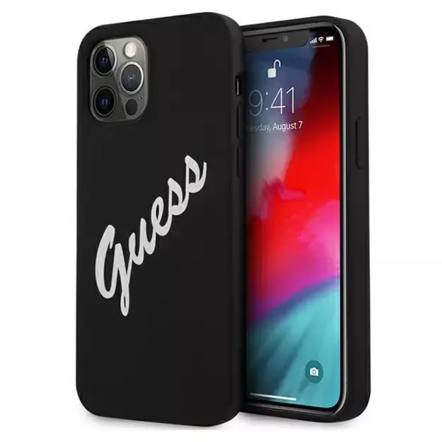 Guess GUHCP12LLSVSBW iPhone 12 Pro Max 6.7&quot  black/white hardcase Silicone Vintage