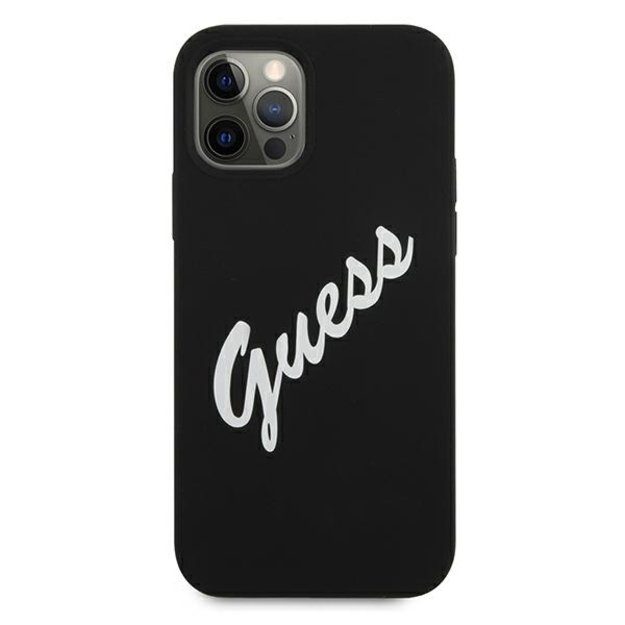 Guess GUHCP12LLSVSBW iPhone 12 Pro Max 6.7&quot  black/white hardcase Silicone Vintage 9