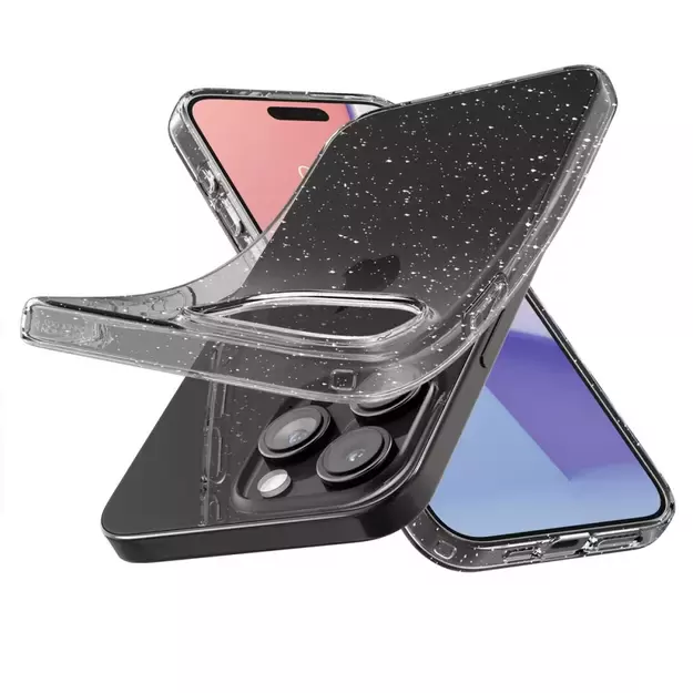 Spigen Liquid Crystal iPhone 15 Pro Max Case - Clear Glitter 11